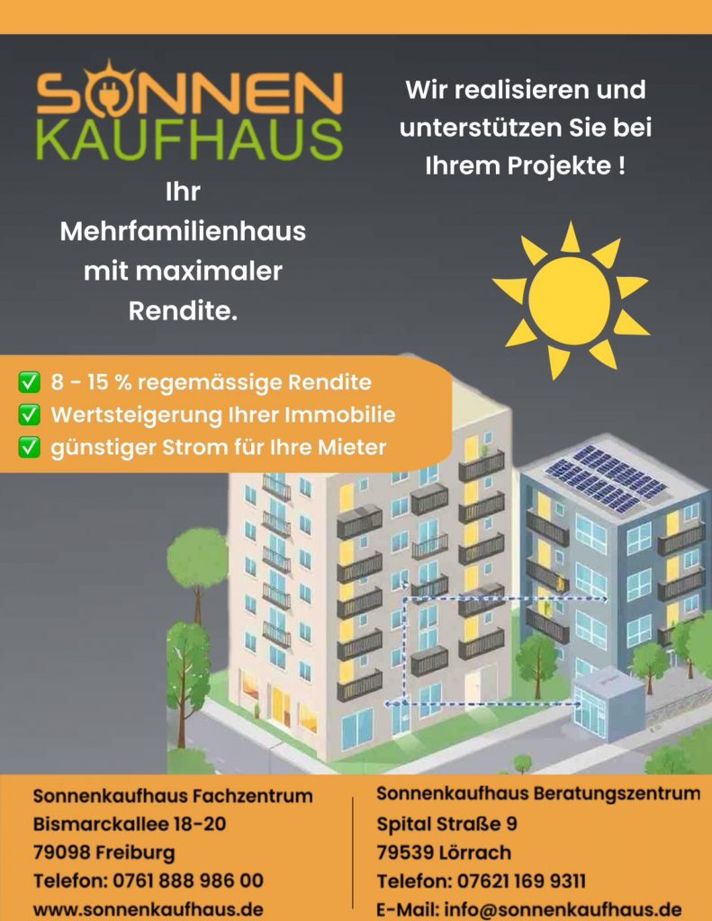 Ihr Mehrfamilienhaus mit Solarstrom mit maximaler Rendite betreiben.