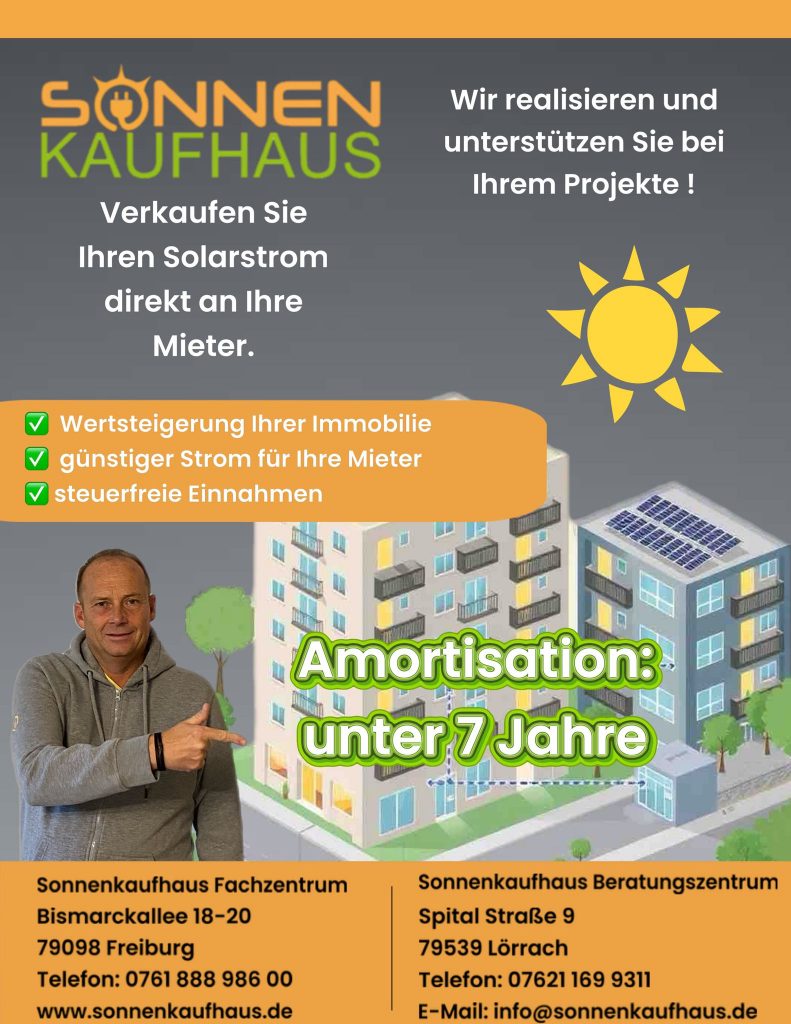 Mieterstrom in emmendingen mit einer Amortisation von unter 7 Jahren
